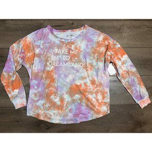 WILDFOX SLEEP Womens Dreamland Tie Dye Sleep Top in Rainbow Cloud S